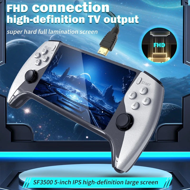 Фото Новая портативная игровая консоль SF3500 5 дюймов для PS1, GBA, SNES, MAME, ретро-эмулятор, FHD, портативная игровая приставка, подарок на Рождество 2026 №5