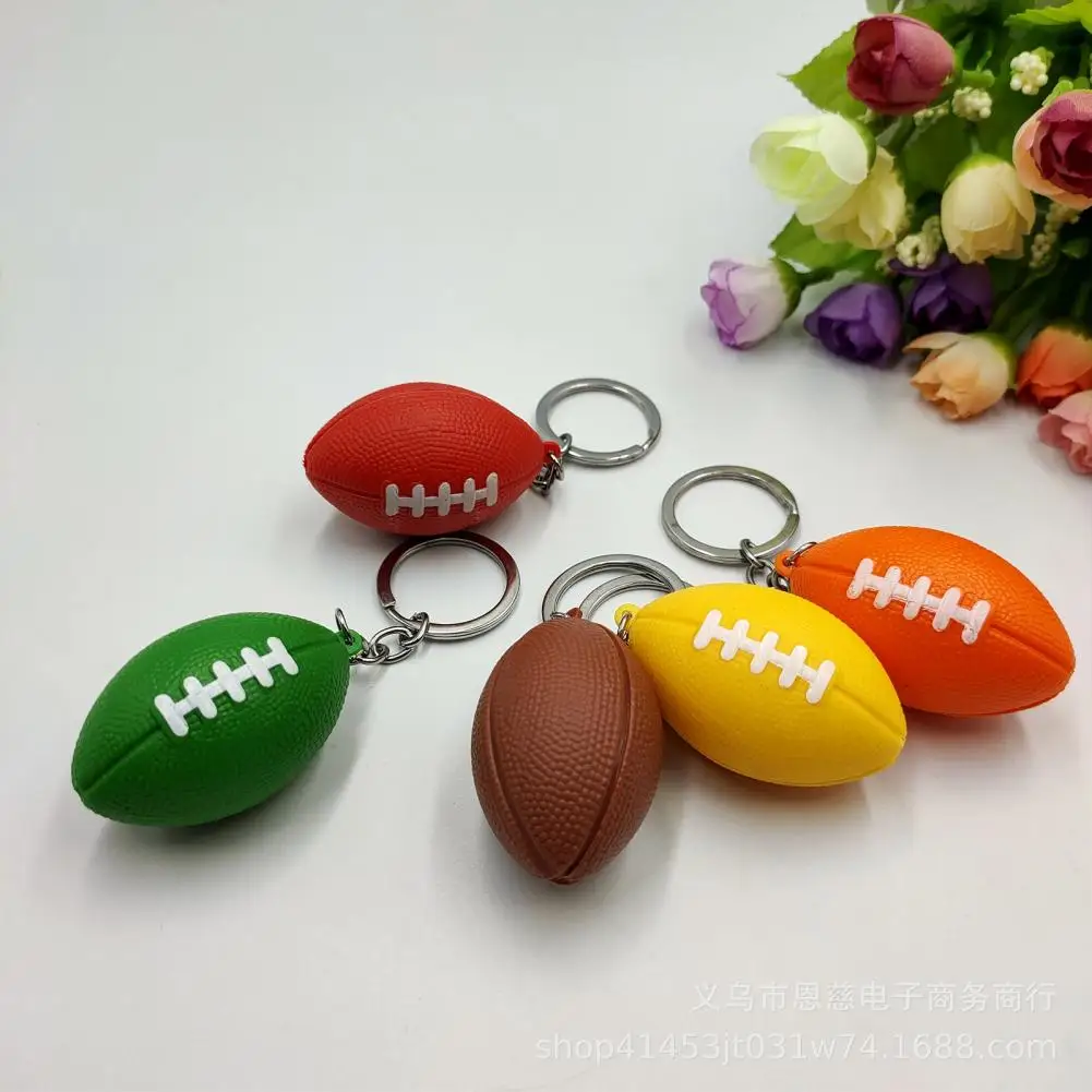 

Mini Keychain Pendant Creative Key Chain Plastic Ornamental Easy to Carry Rugby Key Ring Pendant