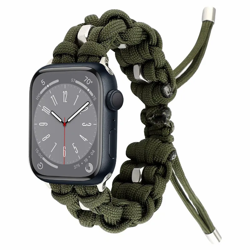 

Nylon Paracord Band For Apple Watch Ultra Series 8 7 SE 6 45mm 44mm 41mm 40mm Sport Climbing Strap iWatch 5 4 3 42mm 38mm Correa