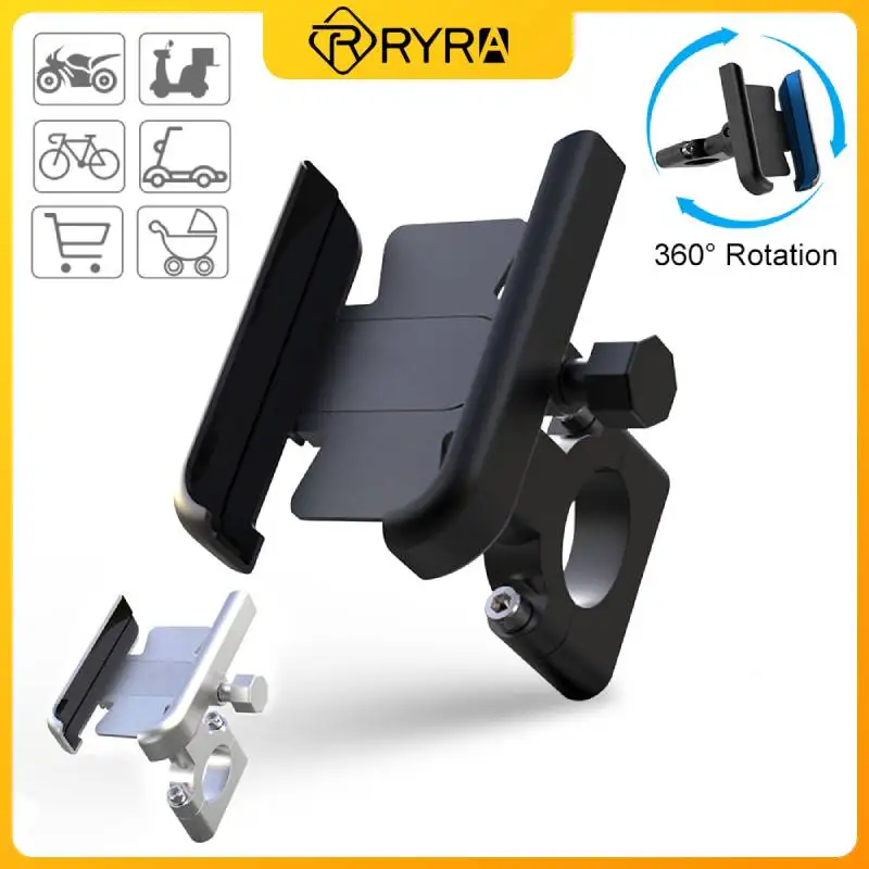 

RYRA 360 Rotation Bike Phone Holder CNC Motorcycle Handlebar Mobilephone Support Aluminum Alloy MTB Road Bicycle Holder
