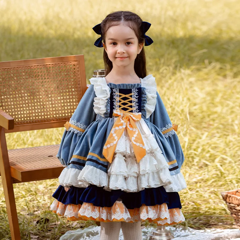 

Factory Price Autumn and Winter High Quality New Hot Sale Girls Lolita Children's Princess Velvet Puff Skirts