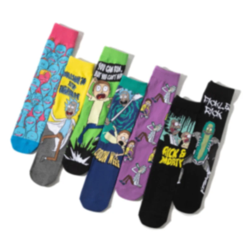

C2789 Rick Woman Man Sock Cartoon Socks for Anime Happy Crew Sox Couples Cotton Vintag Funny Soft Spring Summer Sock