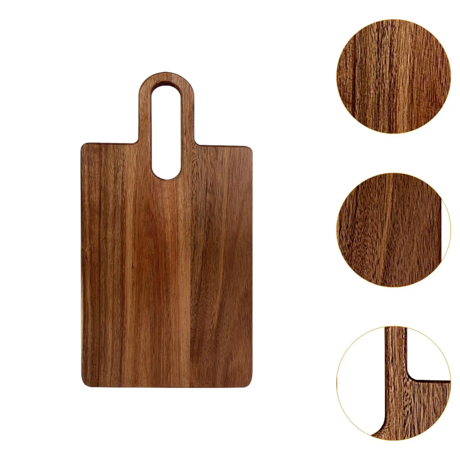 Деревянная разделочная доска с ручкой Прочная двухсторонняя Сервировочная