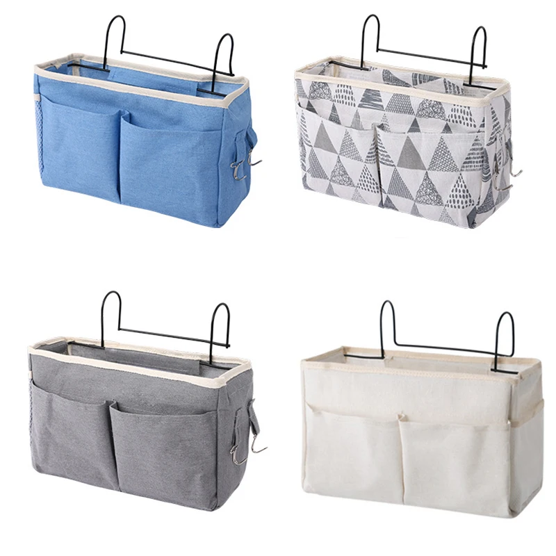 

Детская прикроватная сумка для хранения, портативный органайзер для ухода за ребенком, льняная прикроватная подвесная корзина для кровати
