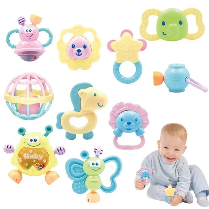 

10 шт., детские развивающие погремушки-погремушки