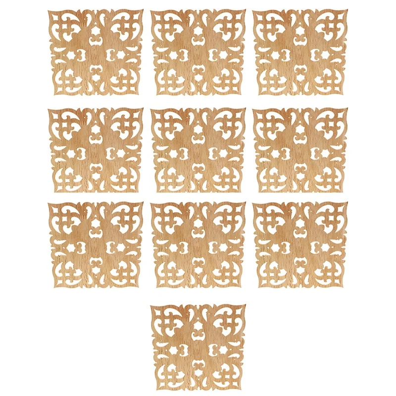 

10X Wooden Decal Supply European-Style Applique Real Wood Carving Accessories And Retail.Woodcarving