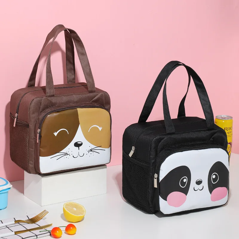 

Portable Lunch Bag For Women Cartoon Cat Convenient Lunch Box Tote Food Bags Picnic Lunch Container Food Storage Bags
