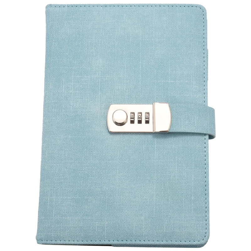 

Password Notebook Paper Lockable Portable Book PU Diary Lock Traveler Journal Weekly Planner School Stationery