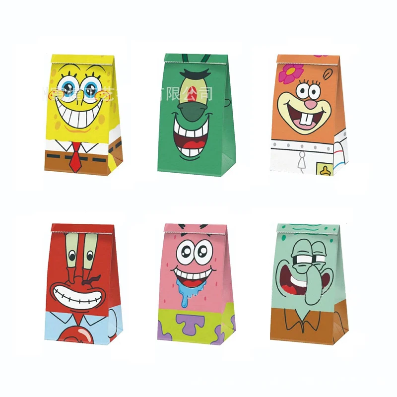 

12pcs/set Sponge Bob Patrick Star Square Pants Squidward Tentacles Captain Krabs Plankton Gift Bag Birthday Party Supplies