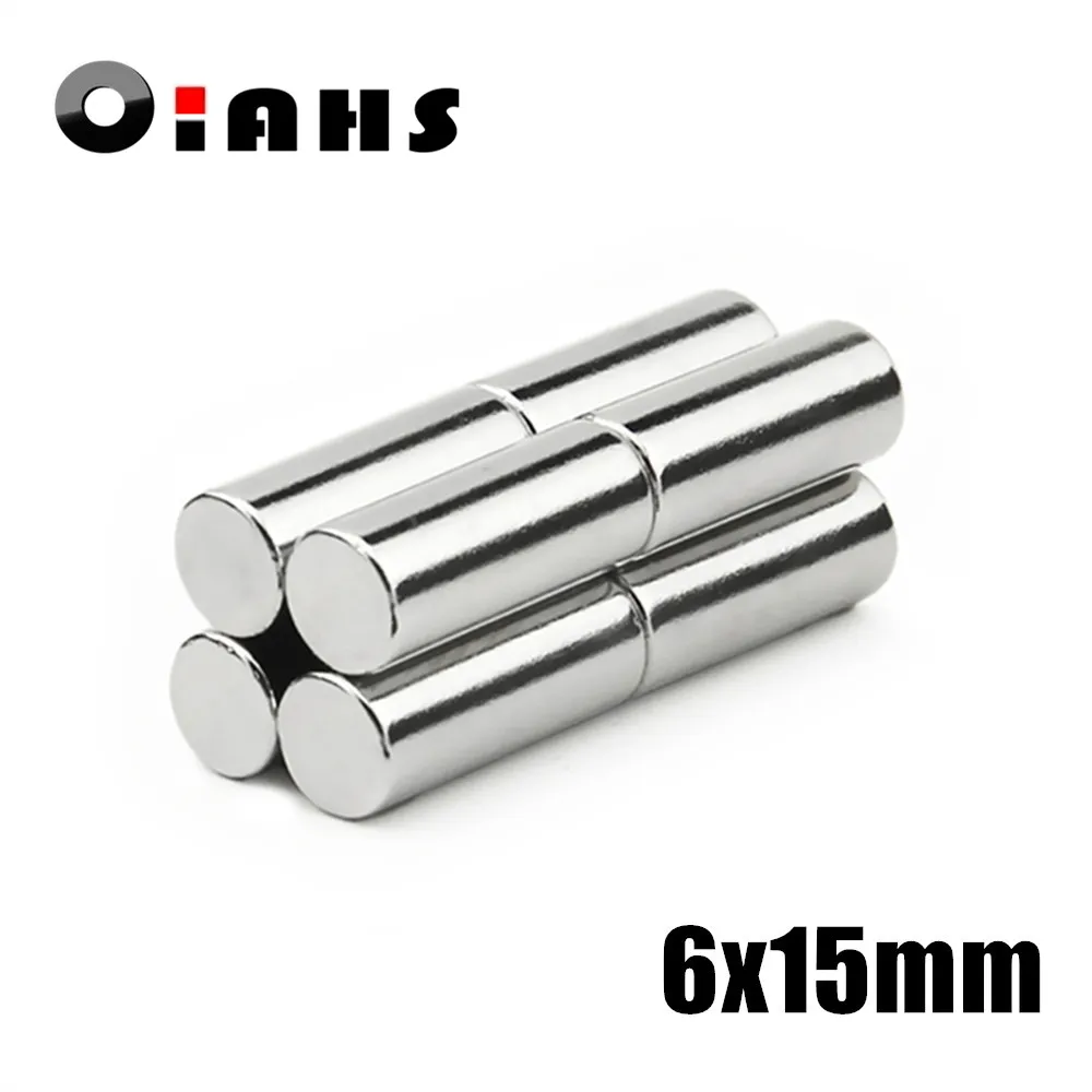 

10 шт., неодимовые магниты NdFeB, диаметр 6x15 мм