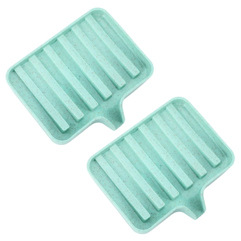 

2X Sponge Holder Storage Rack Drain Soap Box Tray Soapbox 1 Pcs Shower Soap Tray Tool Soap Dish Plate Holder Green