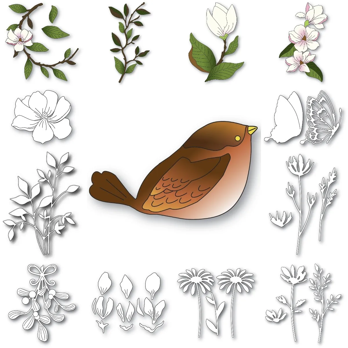 

Exquisite Flower Butterfly Bird 2023 New Metal Cutting Dies Scrapbook Embossed Paper Card Album Craft Template DIY Handmade