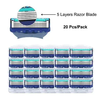 

Shaving Replacement Heads 5 Layers Stainless Steel Cassettes Straight Men