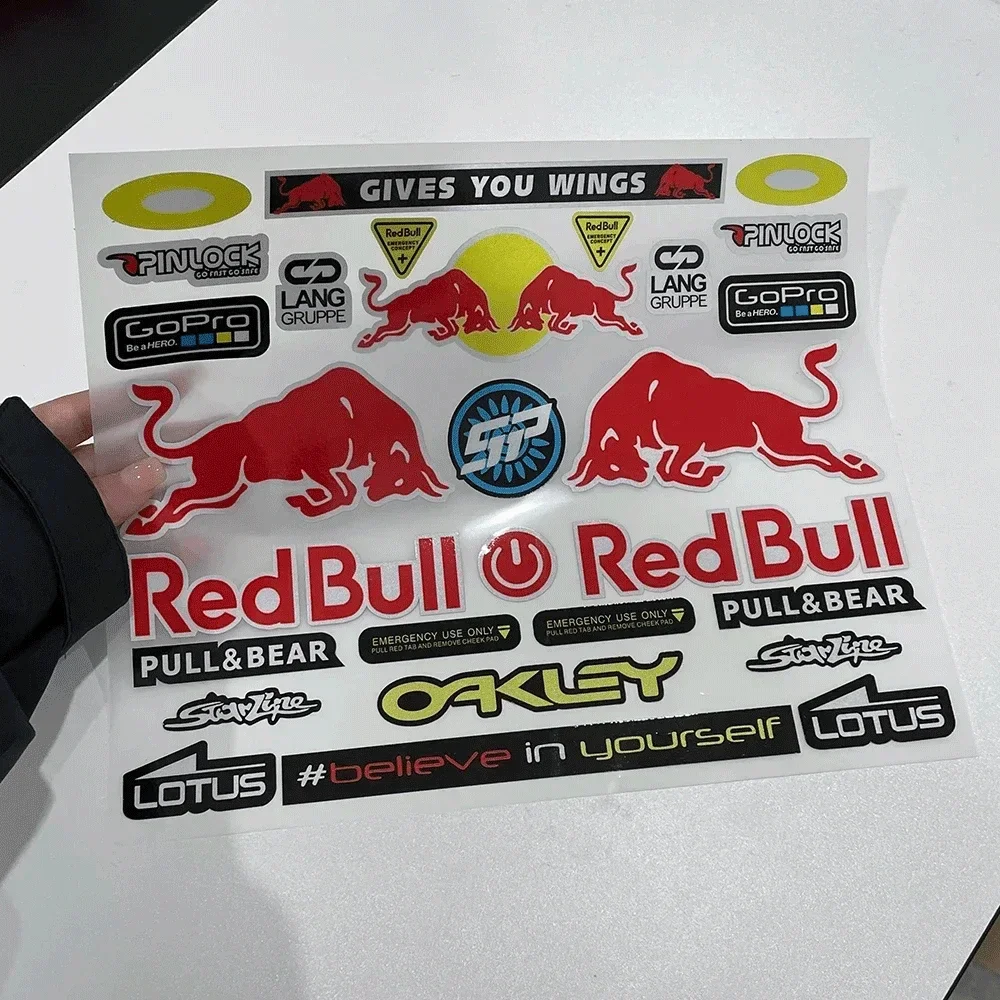 2024 Лидер продаж большая наклейка ReddBulld переводная картинка мотоциклетный шлем