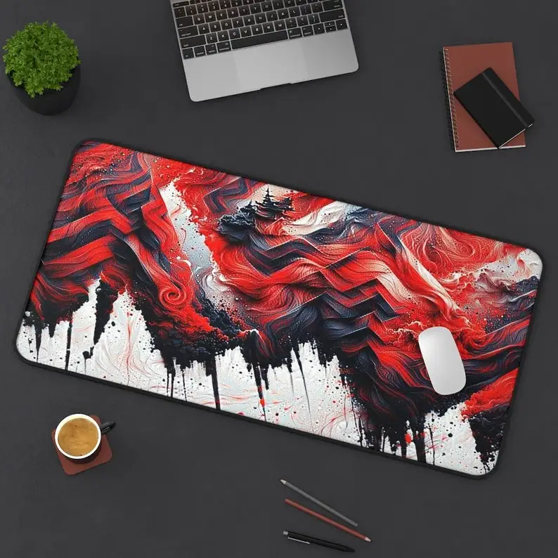 

AI Artwork Desk Mat Red Mouse Pad Mouse Mat Desk Pad AI Artwork