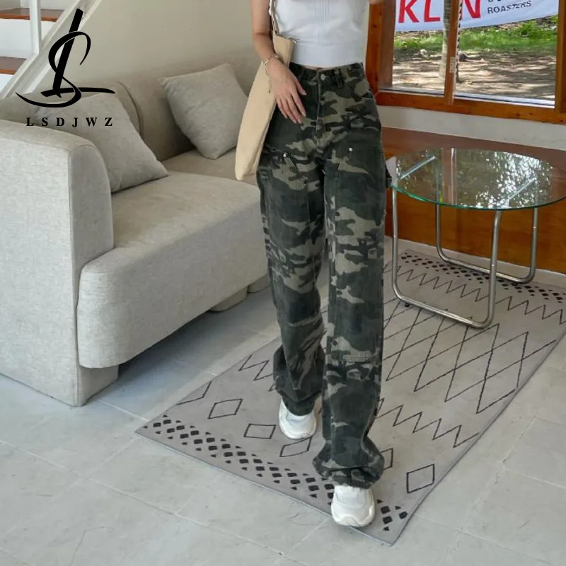Y2k Denim Vintage Clothes Straight Leg Jeans Woman Female Clothing Korean Fashion Women's Pants Streetwear High Waist 2022