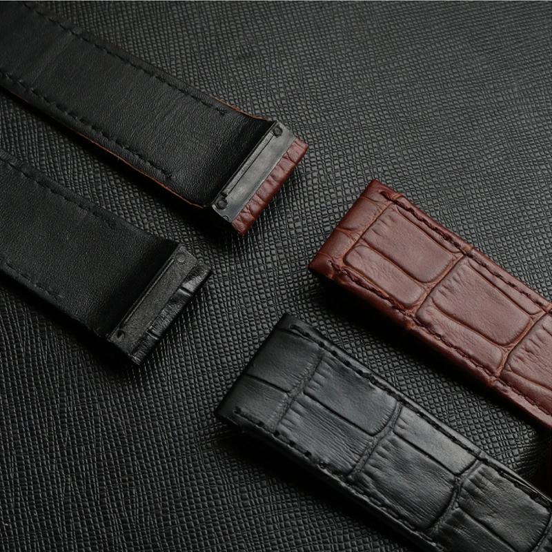 Leather watch strap suitable for cartier Santos Santos 100 men's and women's leather strap 20mm 23mm