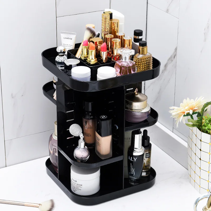 

Large Capacity Makeup Storage Box 360 Degree Rotation Removable Organizer for Cosmetics Storage Rack Lipsticks Organizer Box