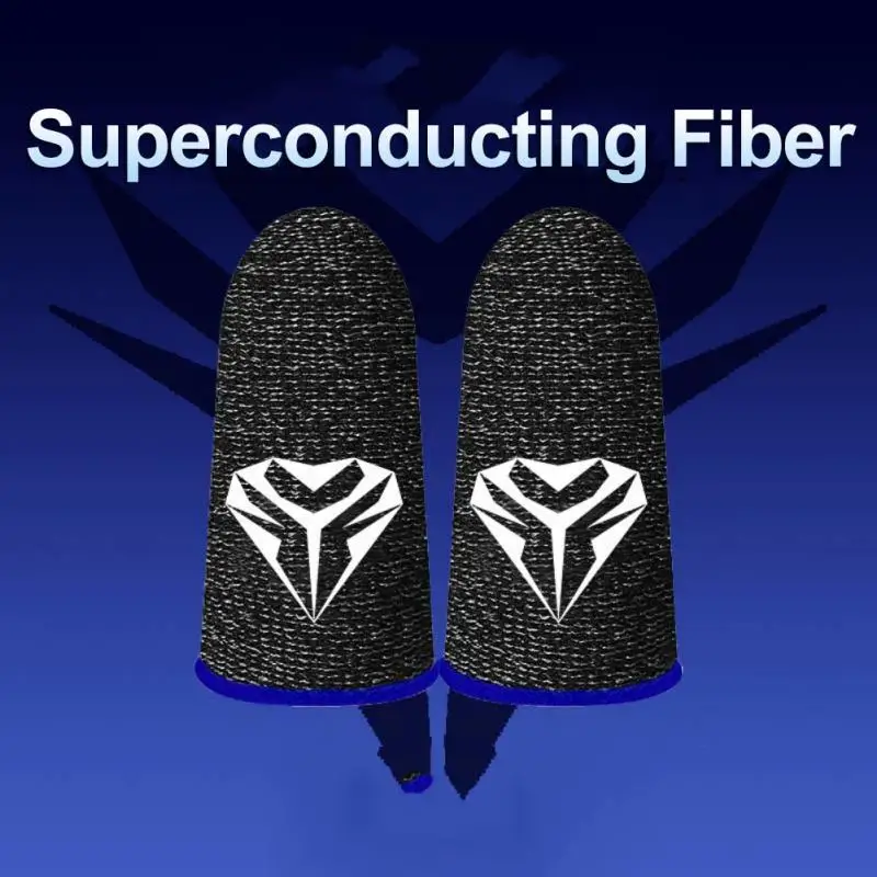 

1Pair Gaming Finger Sleeve Breathable Superconducting Electric Fibre 28 Knitted Fingertips For PUBG Mobile Games Touch Screen