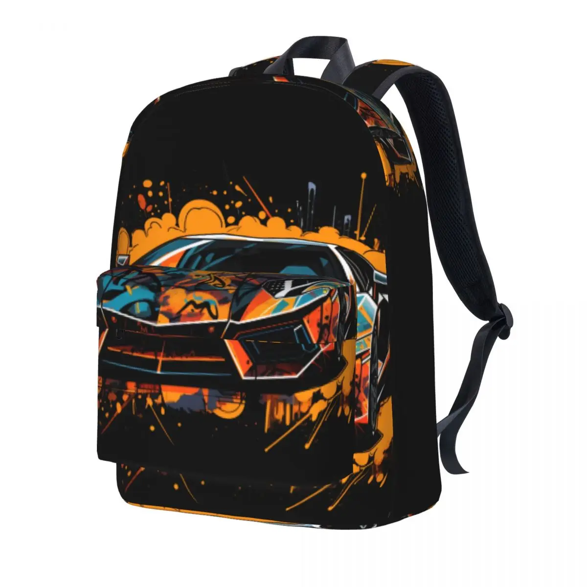 

Luxury Sports Car Backpack Youth Cartoon Graffiti Big Backpacks Polyester Casual High School Bags Workout Custom Rucksack