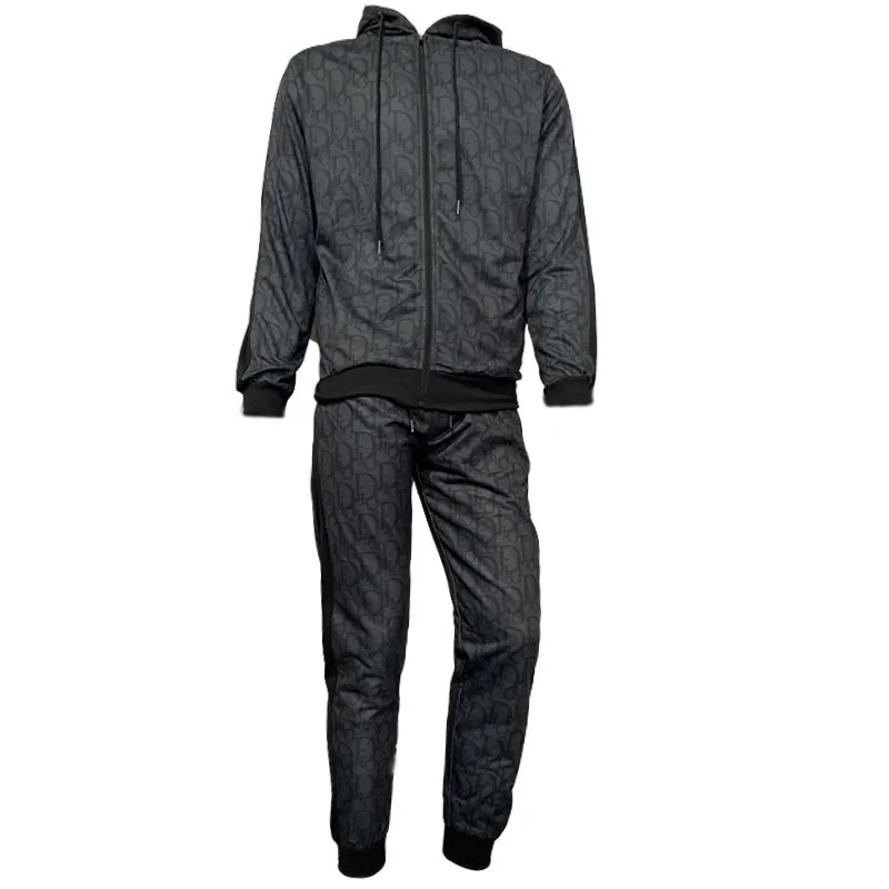 High Quality Spring Autumn New Men's Suits Letter Printed Zipper Hoodie+drawstring Sweatpants Fashion Male 2pcs Sets 2023