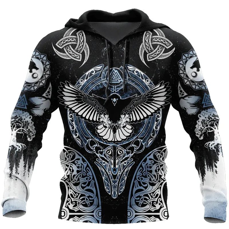 

Толстовка мужская с 3D-принтом викингов, модная повседневная спортивная одежда, свитшот на молнии, пуловер, с 3D-принтом, на осень