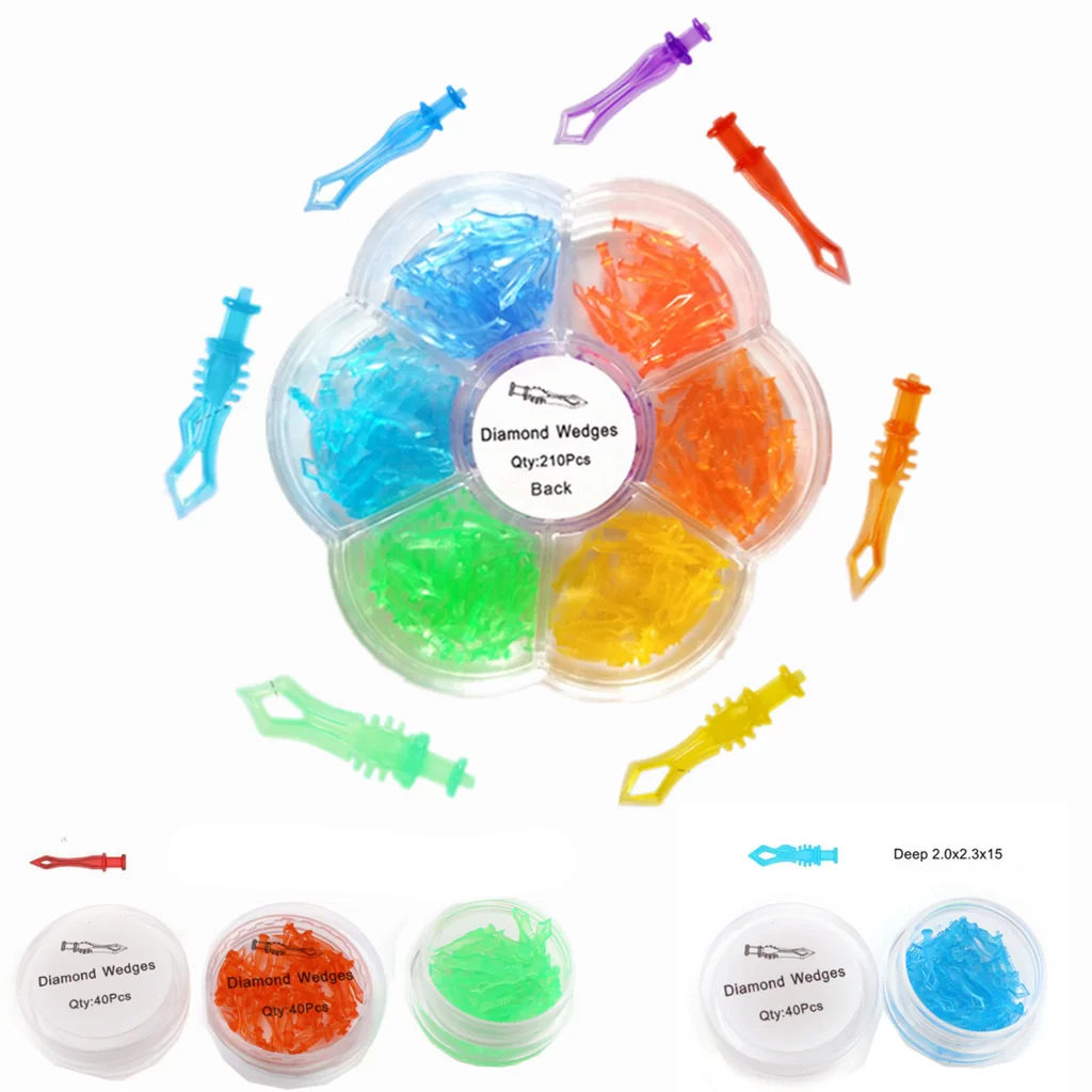

210/40 шт. Стоматологические алмазные клиновидные пластиковые Матричные адаптивные межзубные стоматологические аксессуары набор клиновидных зазоров для зубов диастема