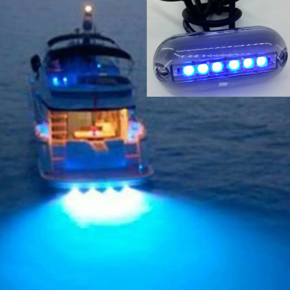 6 LED Boat Night Light 12V Underwater Fishing Light Water Landscape Lighting for Marine Boat