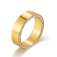 korean fashion ins simple phnom penh diamond rings 6mm wide simple ring for womens jewelry gift