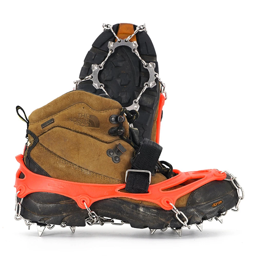 

1 Pair 13 Teeth Anti-slip Climbing Ice Crampons Snow Gripper Spikes Cleats Outdoor Hiking Shoe Boot Grips Chain Snow Shoes Cover