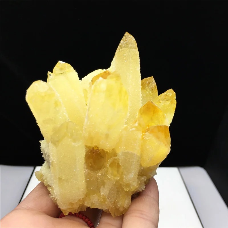 Topaz cluster home decor reiki ore raw stone yellow crystal cluster specimen demagnetization stone office Ornaments crafts 1pc