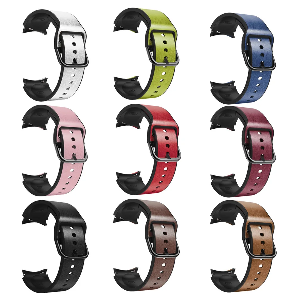 20mm Original Silicone Leather Strap Galaxy Watch 5/4 Classic 44mm 40mm 46mm 42mm No Gaps Bracelet Galaxy Watch 5 Pro 45mm Band
