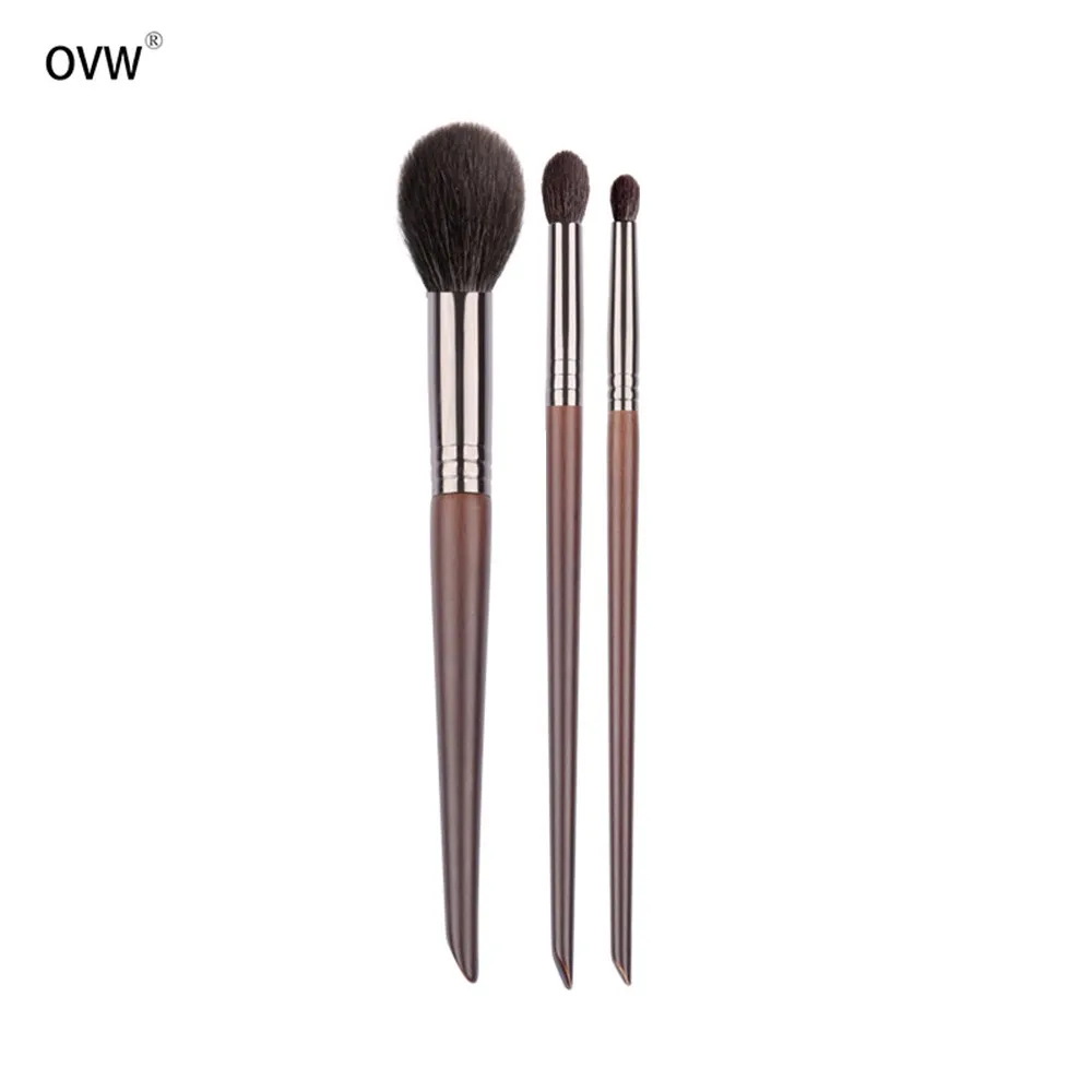 

OVW Brush Set 3PCS Soft Natural Goat Hair Detail Blending Cosmetic Make Up Beauty Tool Kabuki
