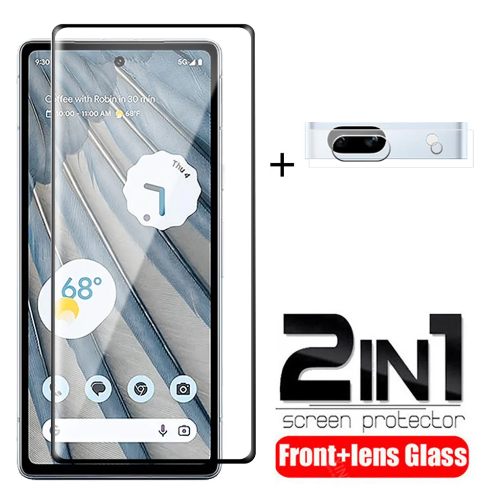 

2in1 Full Cover Tempered Glass Case For Google Pixel 7A Screen Protector Goo gle Pixel7 A Pixel7A 7 A A7 5G Lens Protection Film