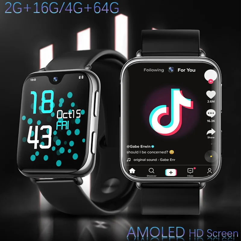 

I3 4G All Netcom AMOLED Waterdrop Screen Smart Watch Android OS WiFi APP Download Video Call 64G Smartwatch for AppIe/IOS/Xiaomi