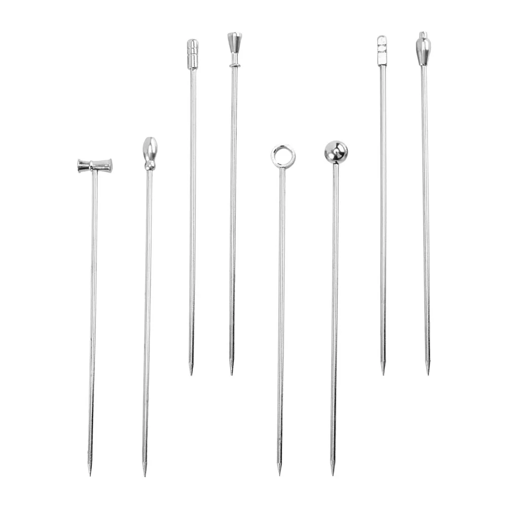 

8Pcs Coffee Stirrer Stainless Steel Cocktail Toothpicks Reusable Metal Cocktail Skewers Sandwich Picks Martini Picks