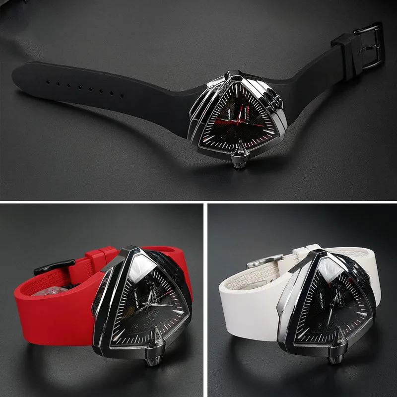 25mm Rubber Strap for Hamilton Ventura H24655331 H24615331 Stainless Steel Buckle Men Quality Silicone Replace Watch Band Belt