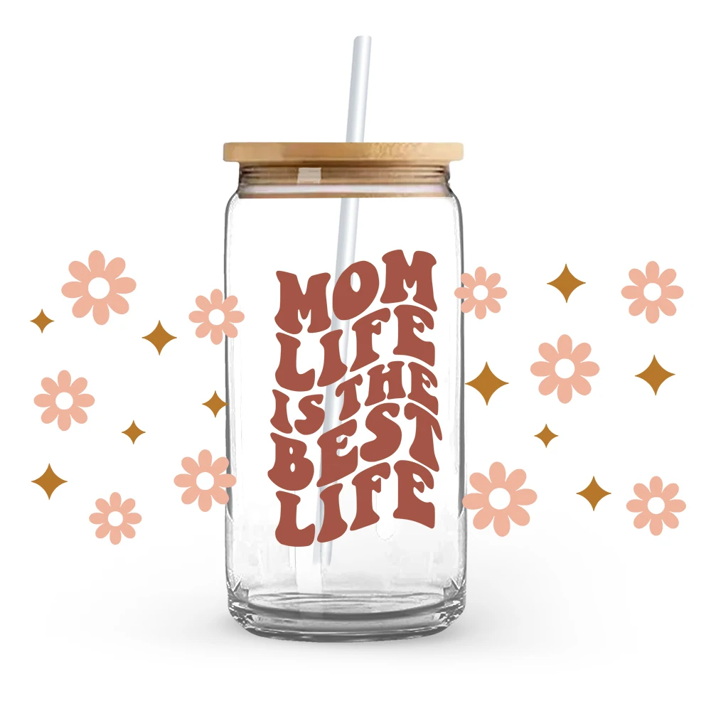 Стеклянная чашка Wrap UV DTF Life Vibes