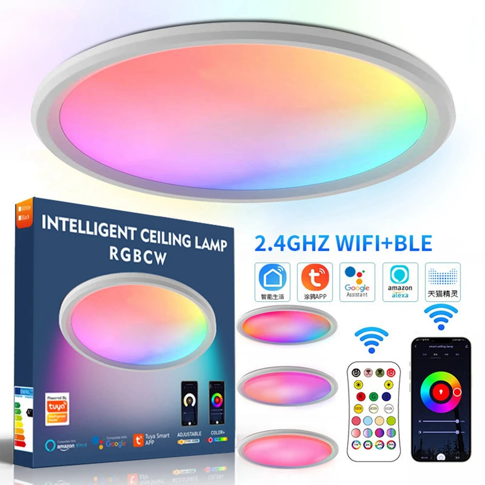 

T-sunrise Wifi Smart Led Ceiling Light 24W Dimmable RGB WW CW W Ceiling Lamps Smart Life Ceiling Lighting For Alexa ,Google Home