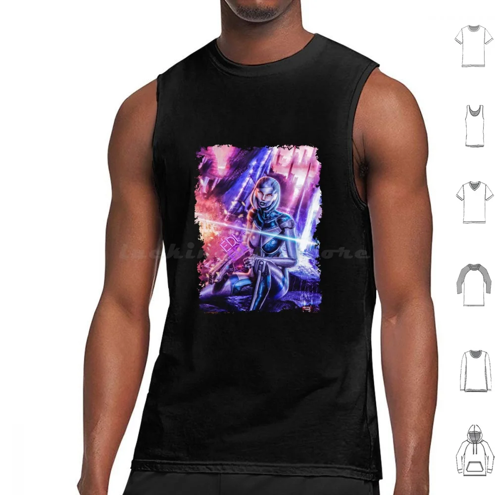 Mass Effect-Edi Майки Жилет без рукавов Effect Shepard Видеоигры Нормандия N7 Bioware Commander Gaming