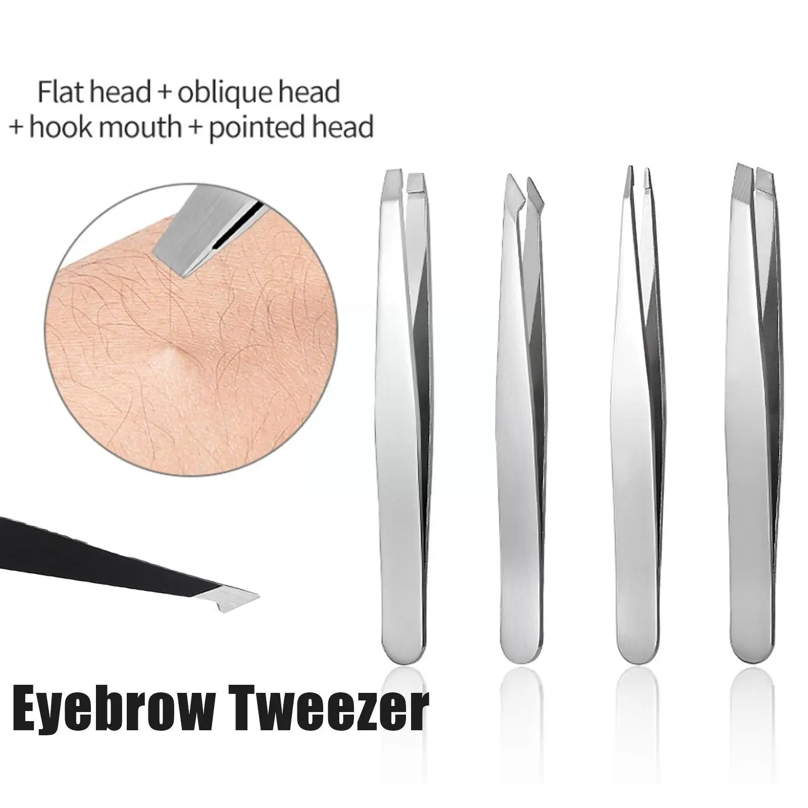 

Steel Eyebrow Tweezer Oblique Pliers Pull Eyebrow Forceps Pull Moustache Clip Removal Tools Eyebrow Hair Beauty Makeup A2W2