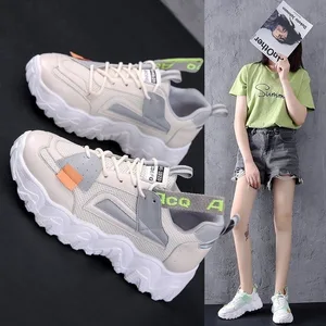 Daddy Shoes Women 2022 New Net Shoes Thick-soled Increased Sports Shoes Casual Flat Shoes  Zapatos A