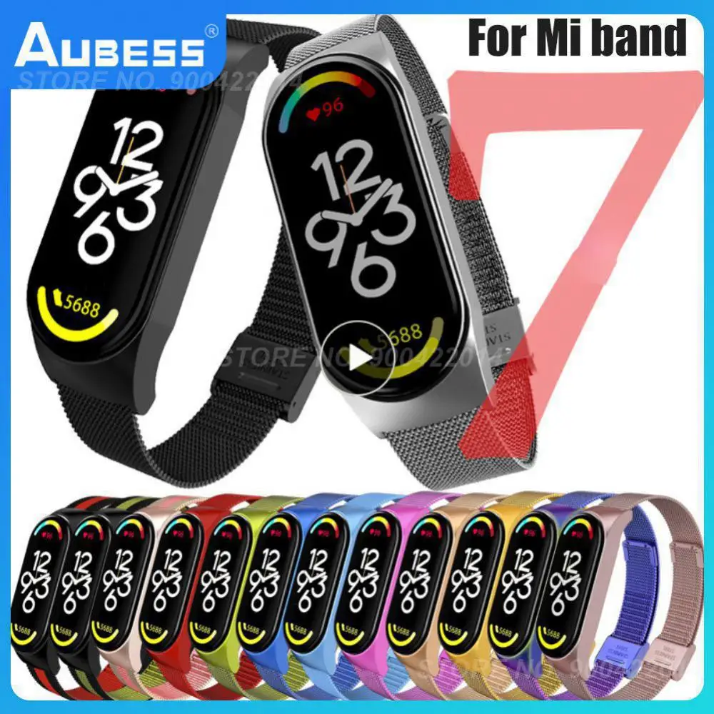 

1~10PCS Strap for Mi Band 5 6 7 8 Metal Milanese Bracelet On Mi Band 4 Wristband Stainless Steel Mi Band 3 Strap For