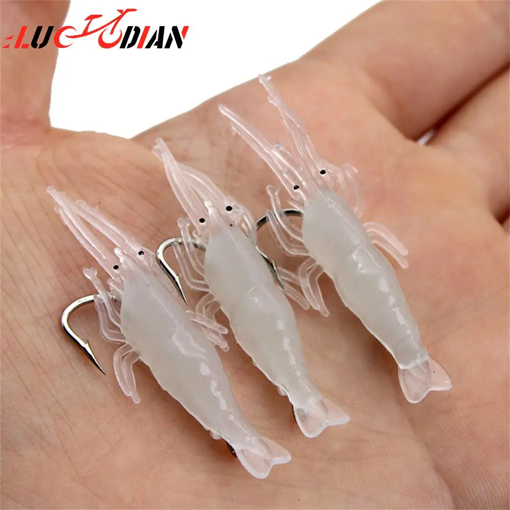 

Simulation Fishing Tackle Grass Shrimp Lifelike Soft Baits Luminous Imitation Shrimp Bionic Bait Penetrating Hook Fishing Lures