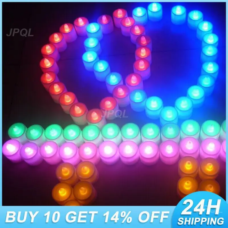 

Flameless LED Tealight Candle Lights Multicolor Lamp Simulation Color Light Home Wedding Birthday Decoration Battery Operated