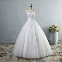 white french retro bridal high end dress lace round neck sleeveless simple fantasy back tie up chest and waist wedding dress