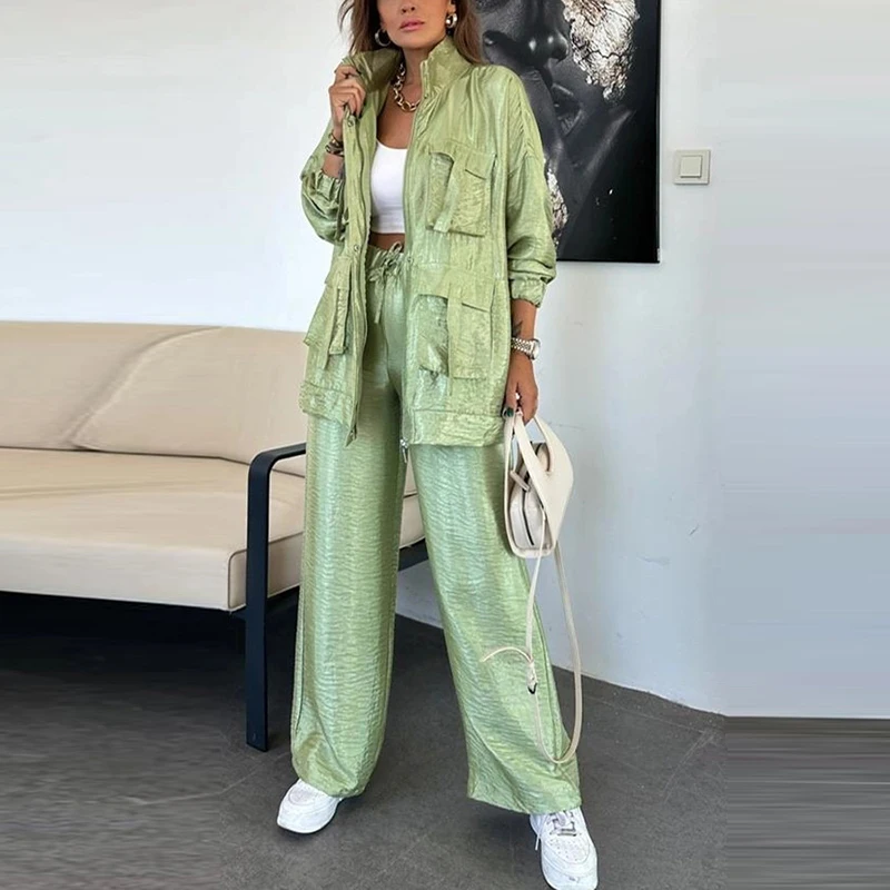 Повседневный уличный карманный костюм-карго модные свободные наряды с длинными