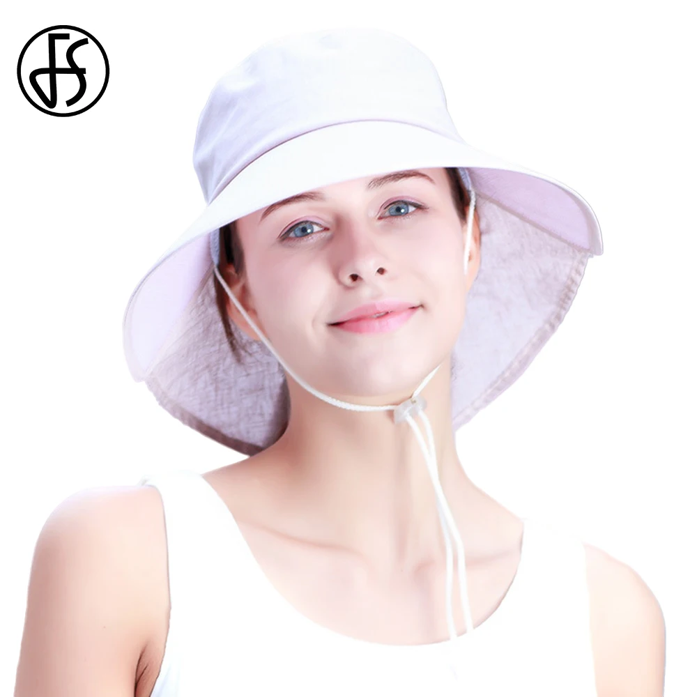 

FS Summer Fisherman Visor Hats For Women Travel Cycling Basin Cap Lady Leisure Shopping Sun Protection Breathable Beach Fedoras