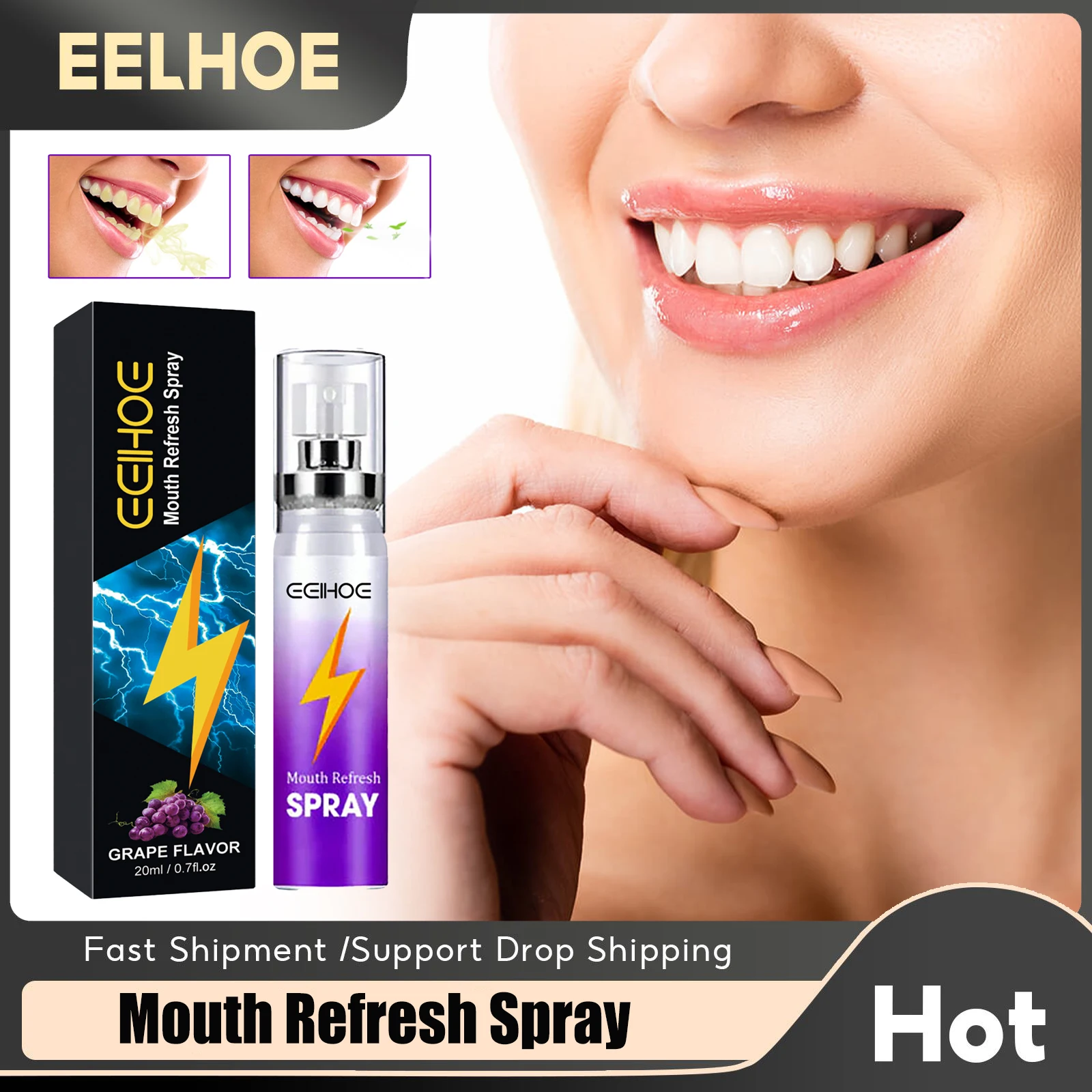 

Mouth Refresh Spray Oral Odor Treatment Lasting Fresh Breath Clean Taste Fragrance Portable Remove Bad Breath Smoke Care Liquid