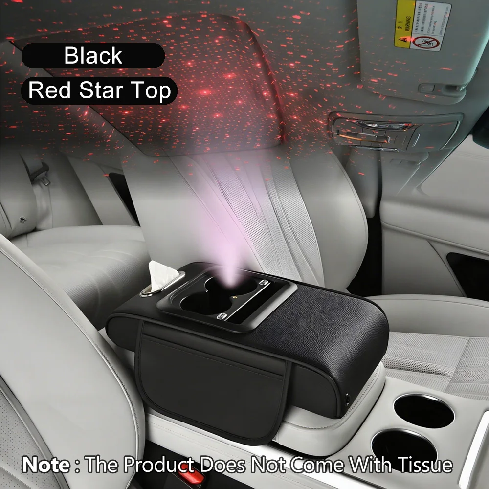 

Подлокотник для центральной консоли автомобиля, звездное небо, крыша, увеличивающий рост, автомобильный коврик, многофункциональный ящик для хранения салфеток для транспортных средств
